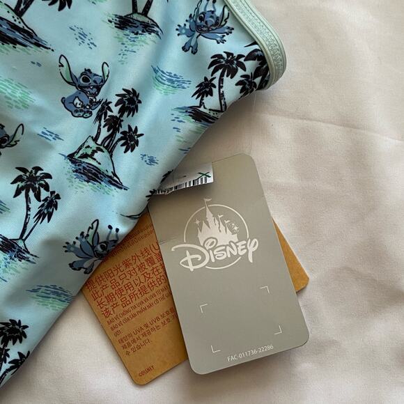 Disney Lilo And Stitch Woman's Size 1X Light Blue UPF 50+ One Piece Swimsuit NEW - Picture 10 of 11